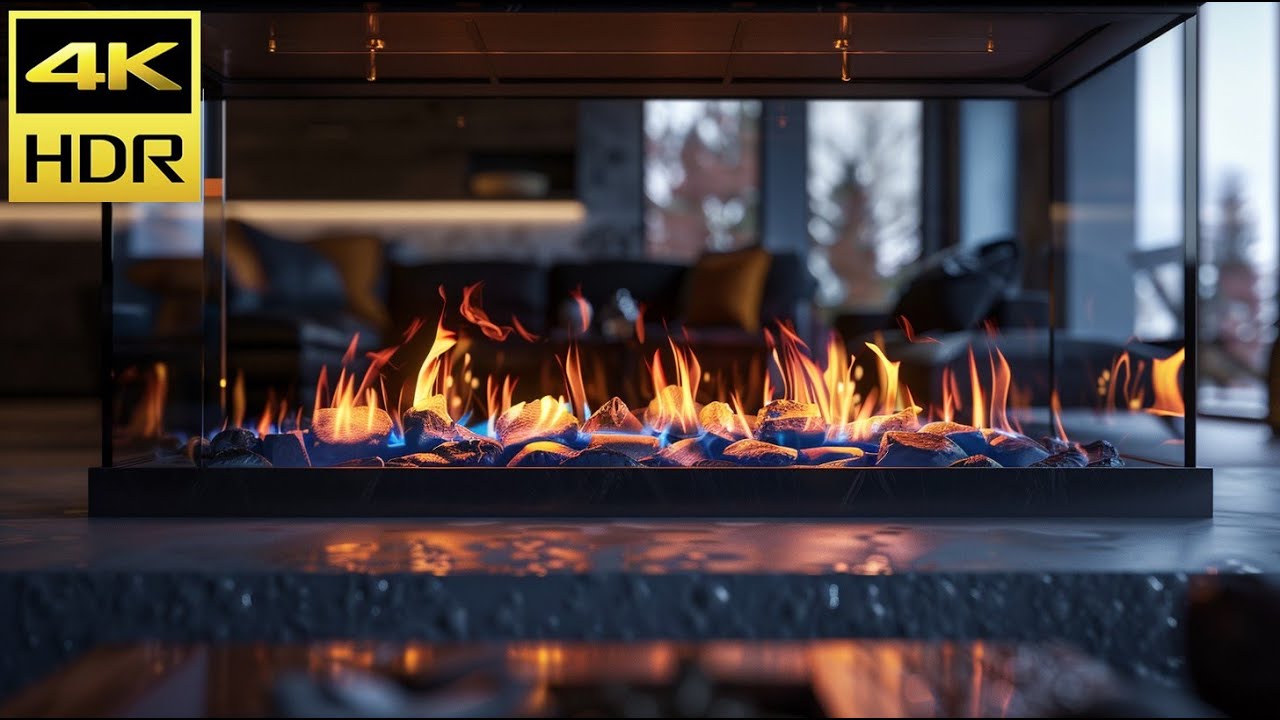 Modern Fireplace Ambience | Cozy Relaxation 4K