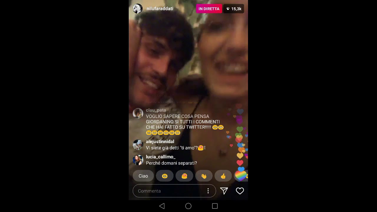 Nilufar Addati e Giordano Mazzocchi innamorati a cena fuori - Diretta 8 giugno