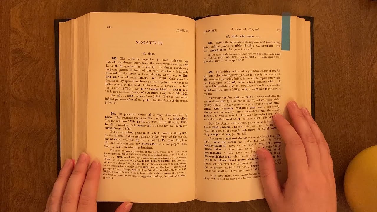 ASMR | Whispered Reading of Thurneysen's Grammar of Old Irish (Negation)