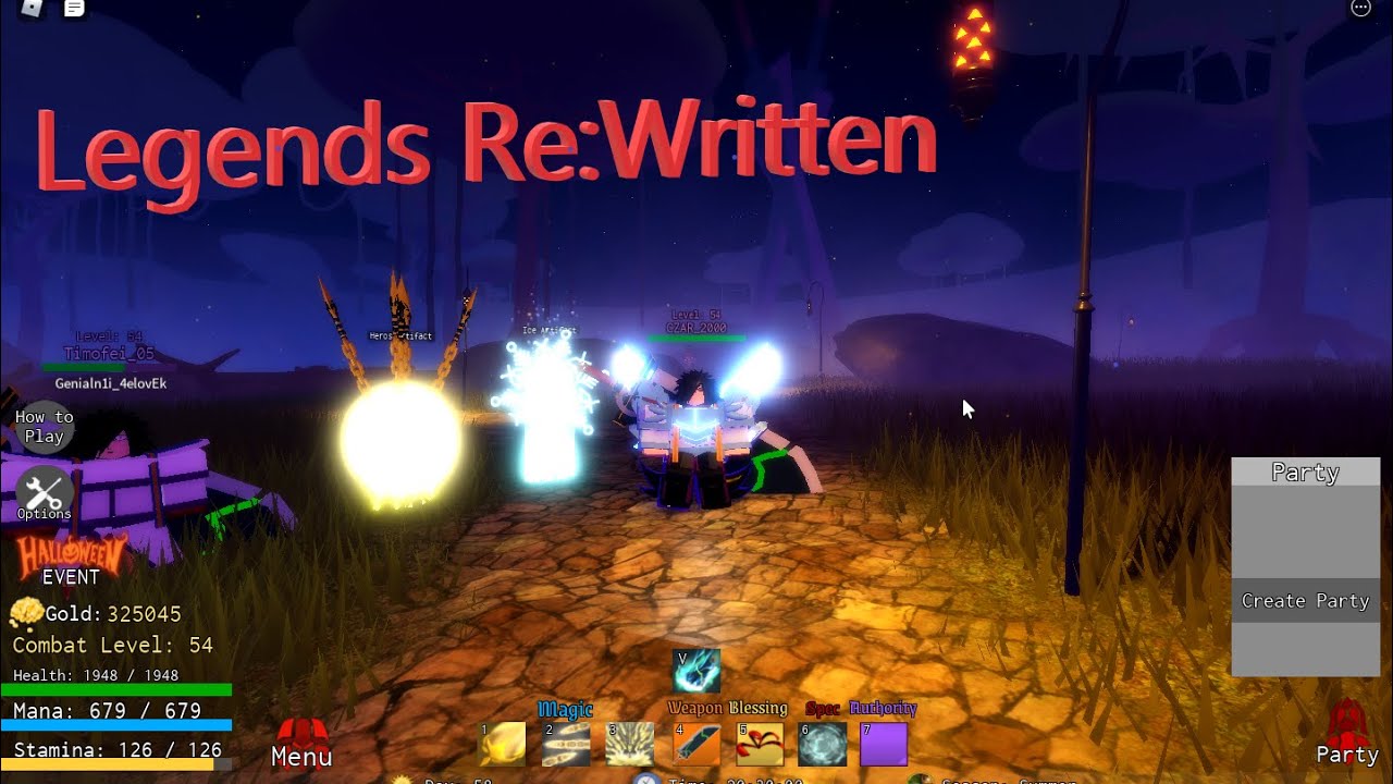 Legends Re:Written (Roblox) расположение всех артифактов  и боссов