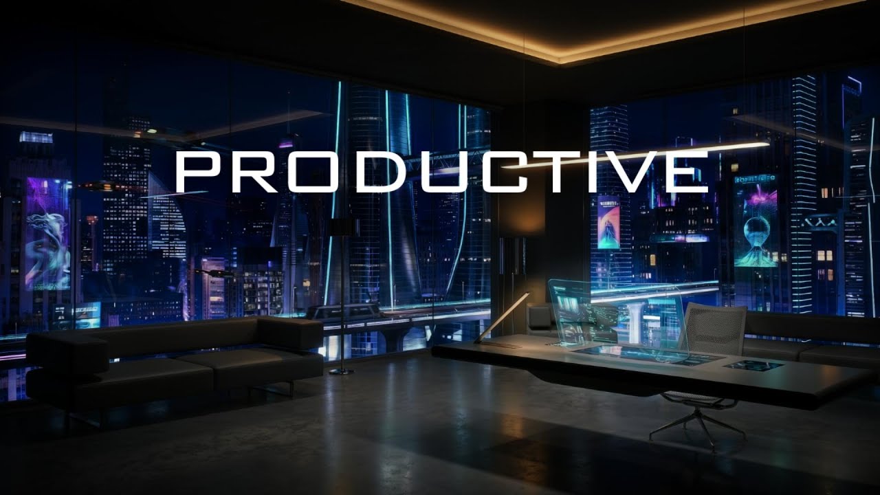 Productive Night in a Cyber City-Deep Work & Focus Music for Study
