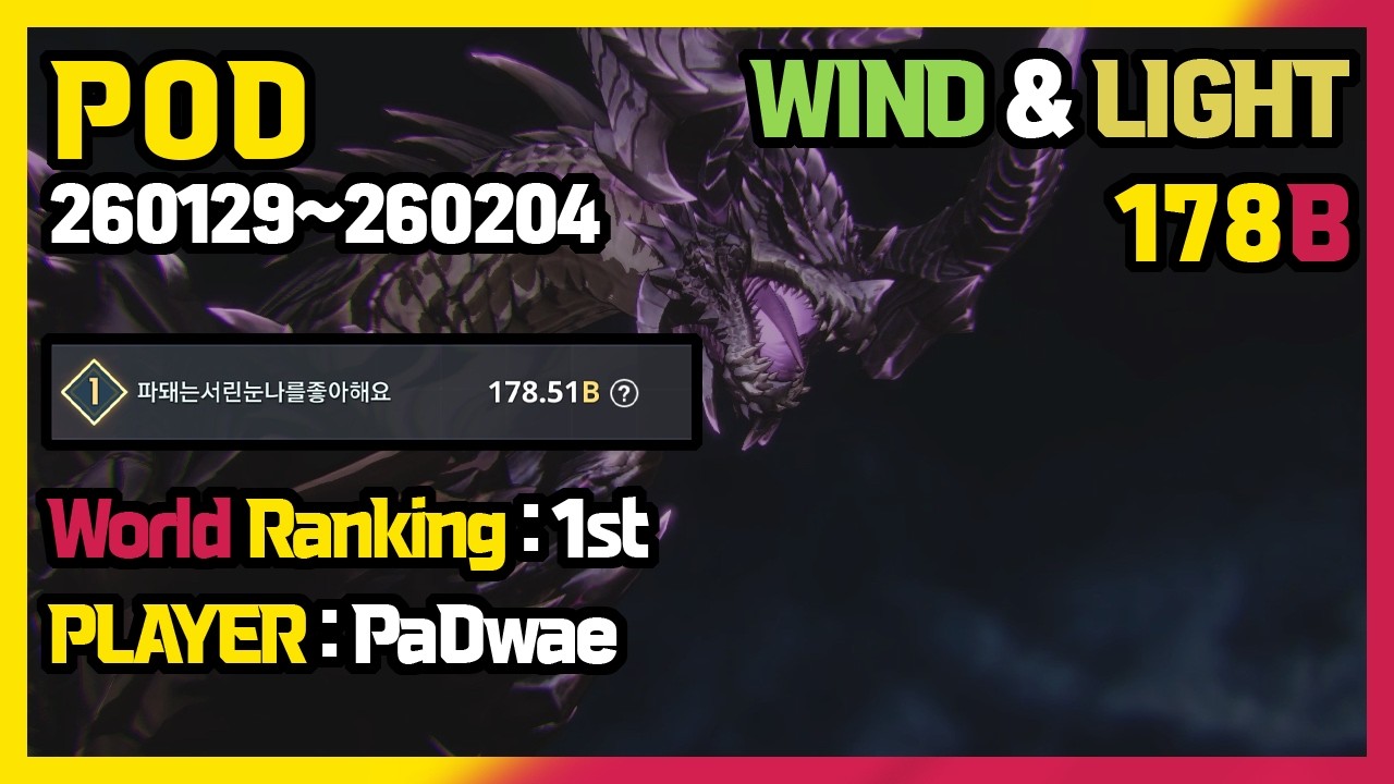「파멸의 권좌」월드 랭킹 1위 1785억 [POD] WR 1st 178B | SoloLevelingArise / 나혼자만레벨업
