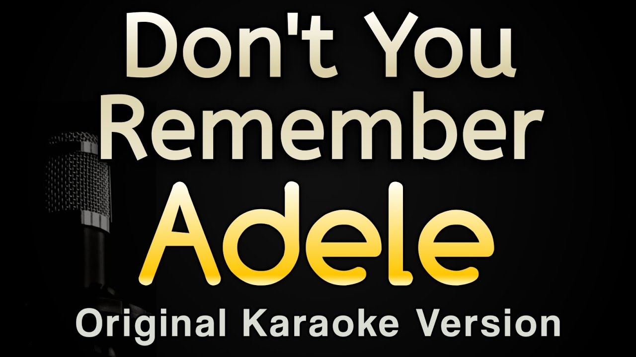 Don't You Remember - Adele (Karaoke Songs With Lyrics - Original Key)
