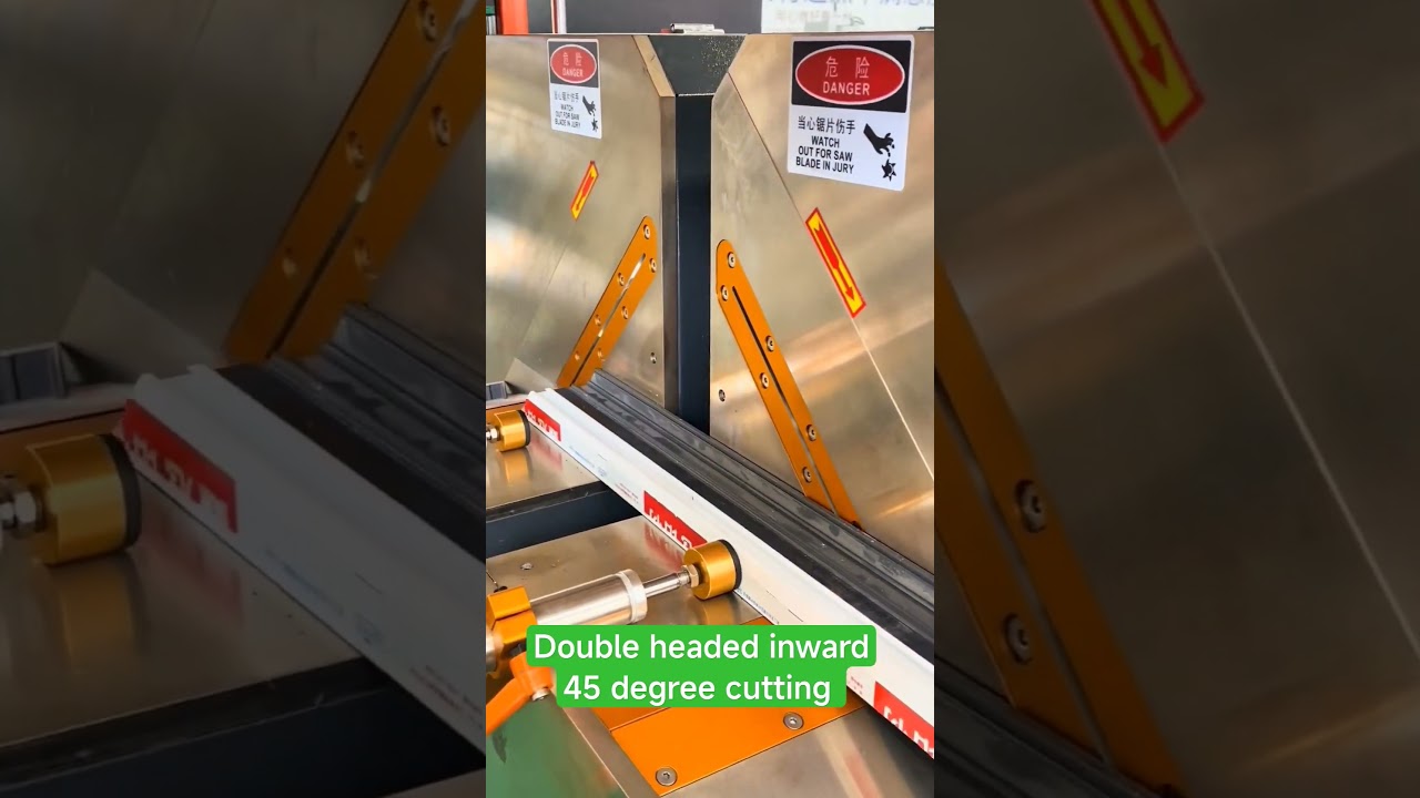 Double headed inward 45 degree cutting saw CNC #cuttingmachine #sinonmachine