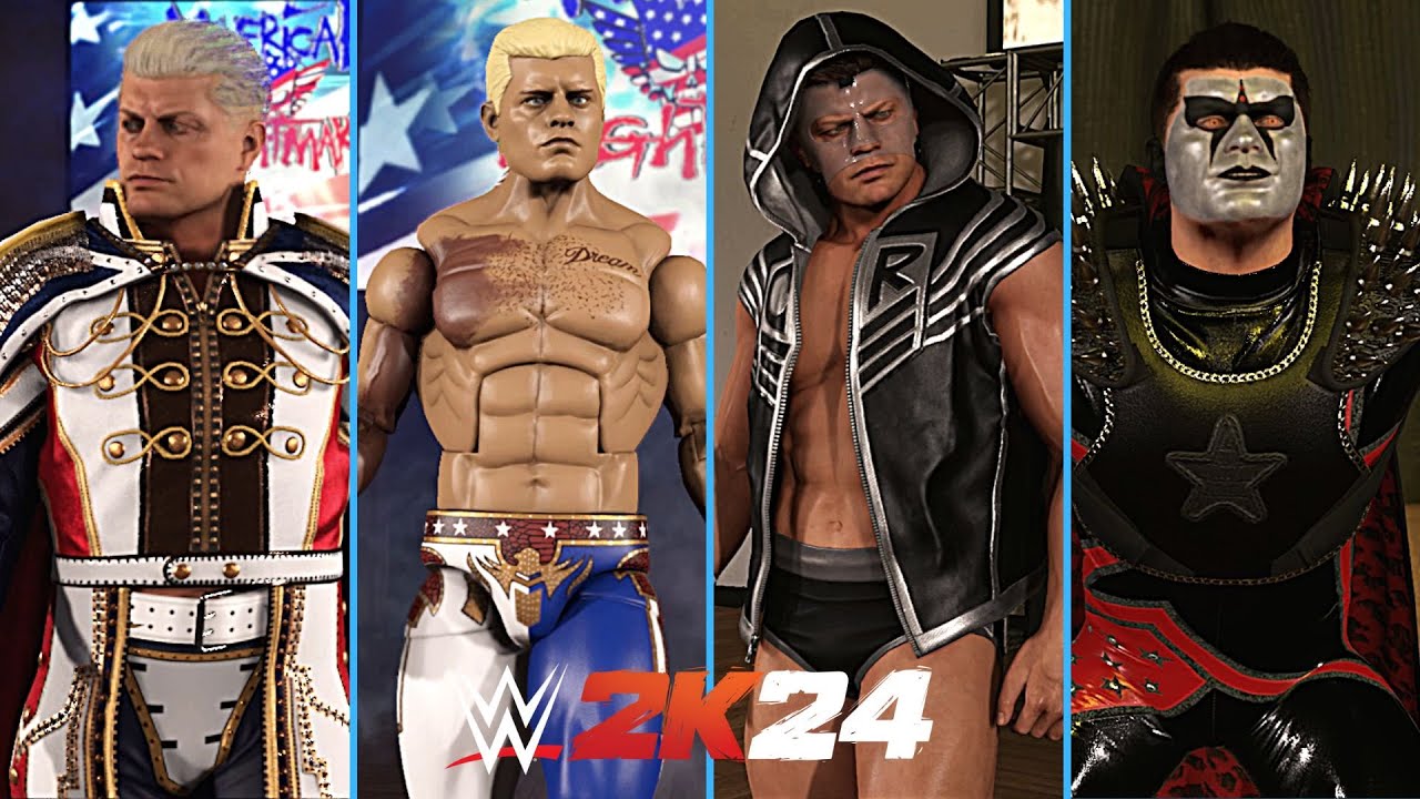 Cody Rhodes All Version Entrances in WWE 2K24 !!! (Nightmare Family Pack)