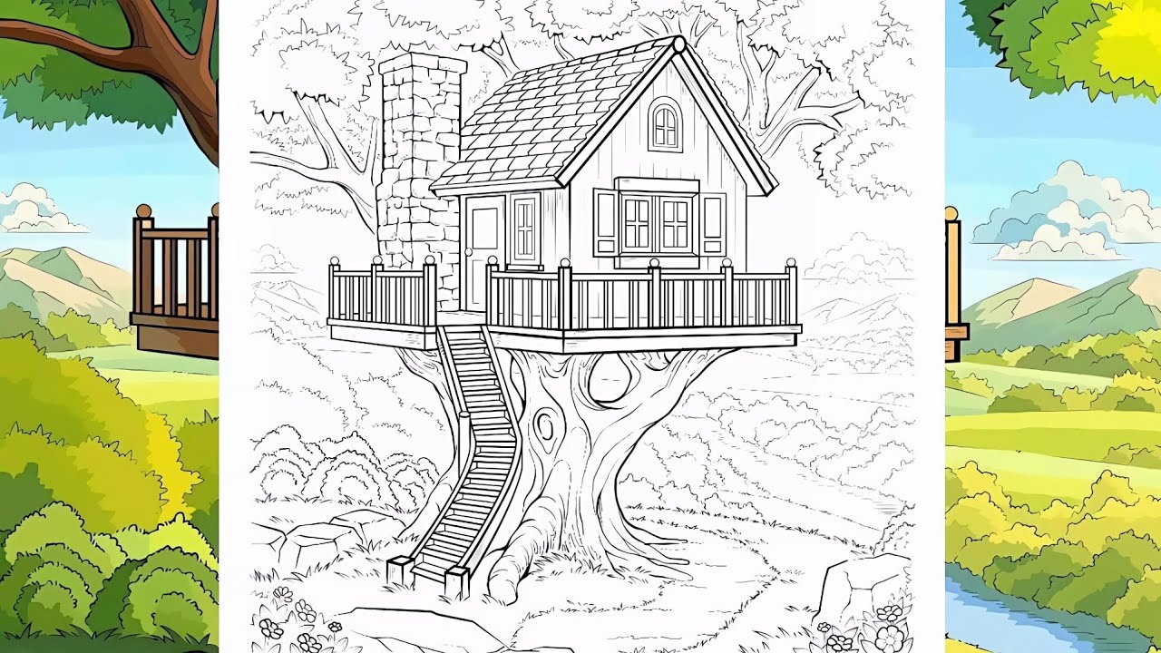 😲COLORING A WONDERFUL TREEHOUSE