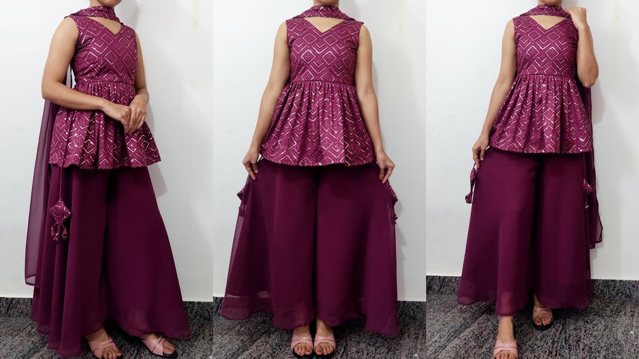 Peplum Dress Cutting and Stitching || Very Easy Designer Party wear Dress Cutting and stitching ||