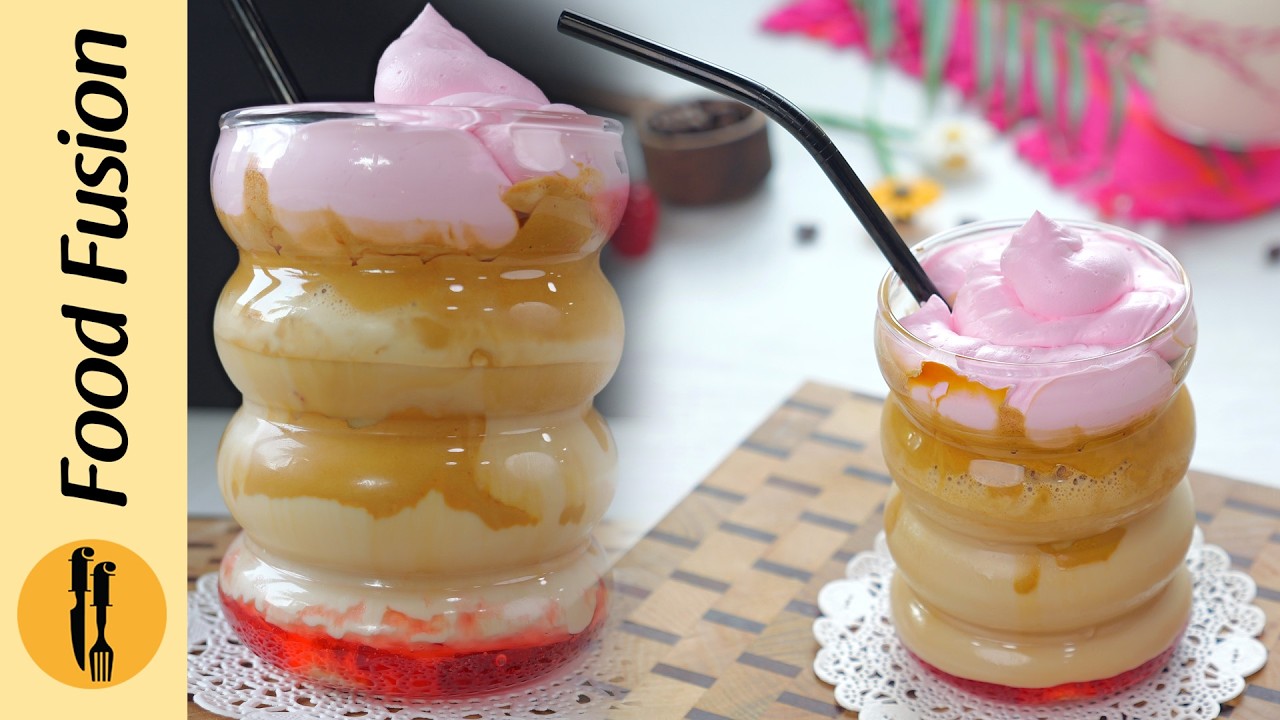 Strawberry Cloud Foam Latte Ramzan Special Recipe By Food Fusion