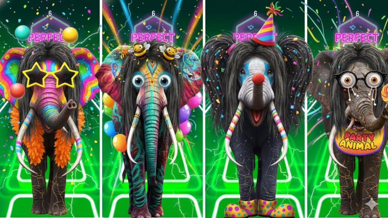 Tiles Hop - Elephant 🆚 Mammoth 🆚 Funny Elephant 🆚 Elephant 🎶 Tiles Hop EDM Rush