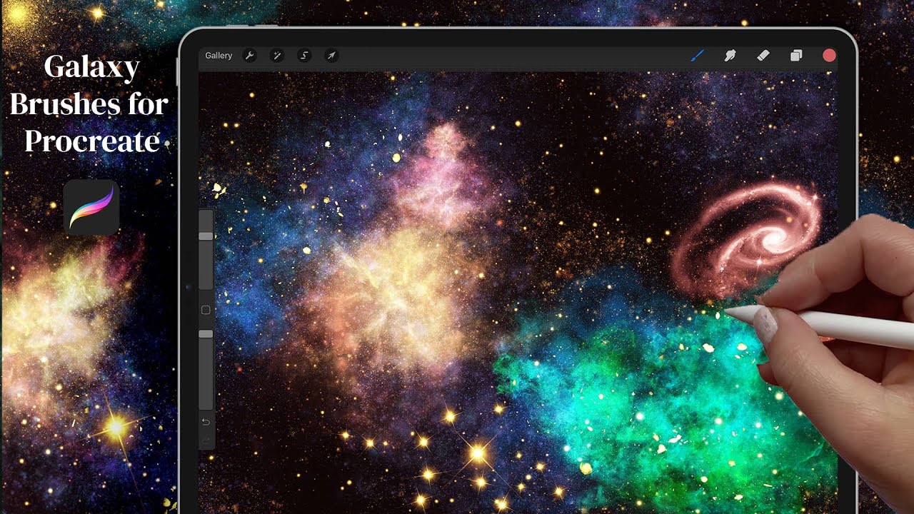 Creating a Galaxy Scene in Procreate | Digital Galaxy Brushes | Space Art | Drawing a Galaxy