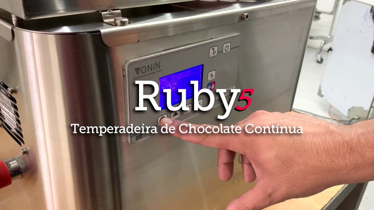 Temperadeira de Chocolate Contínua Ruby 5 | 5kg (até 15kg/h) | VONIN Máquinas