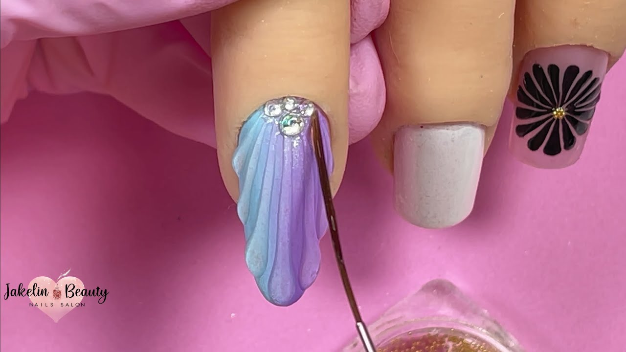 💖COMO HACER CONCHA DE MAR EN LAS UÑAS✨💅 #conchademar #uñasdemar #conchavideoviral