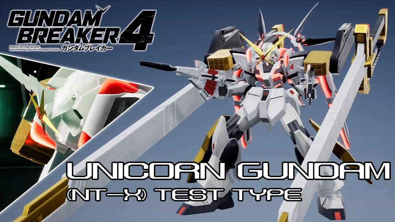 Gundam Breaker 4 แต่งเป็น Unicorn Gundam (NT-X) Test Type ที่แต่งด้วยของที่มีในช่วงเทส