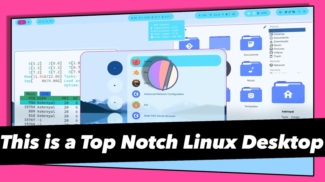 ЛУЧШАЯ НАСТРОЙКА ARCH LINUX HYPRLAND 🤯 (при участии HyDE Project)