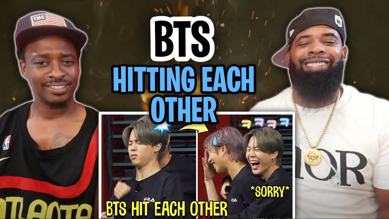 AMERICAN RAPPER REACTS TO -BTS Hitting Each Other (Funny Moments)