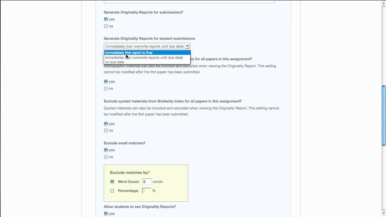 Create an Assignment in Turnitin