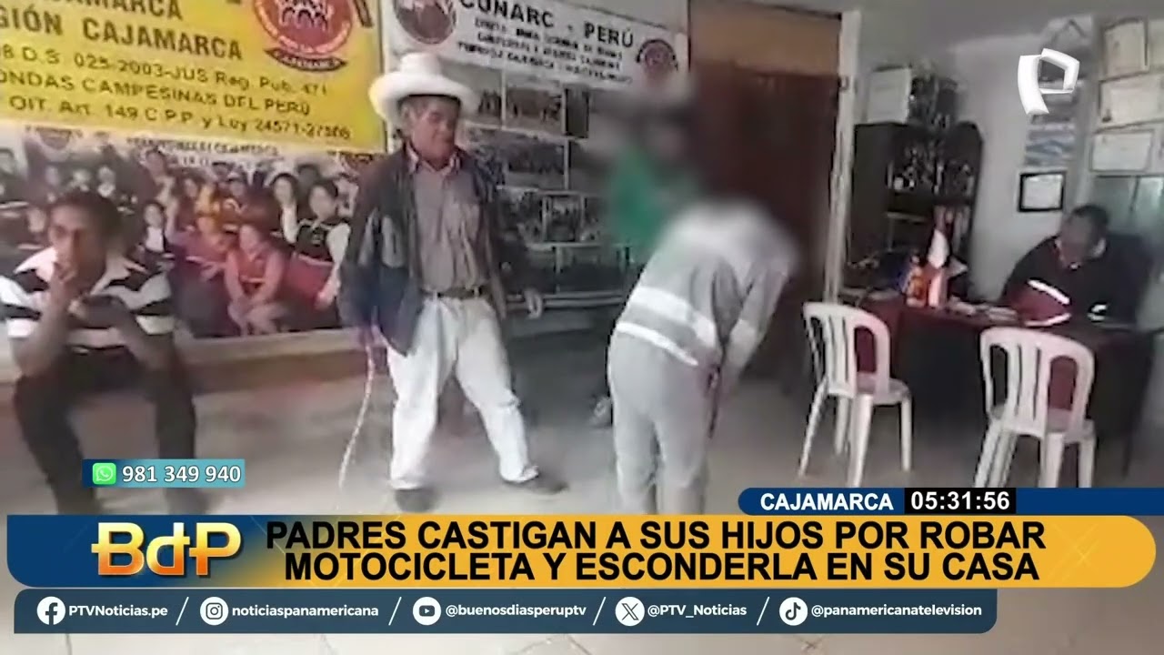 Cajamarca: padres castigan a sus hijos por robar moto y esconderla en su casa