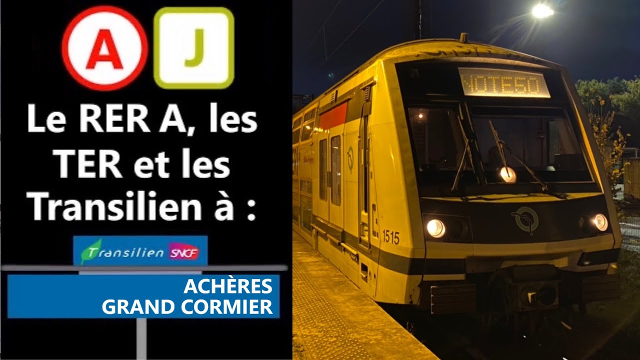 Spot à Achères - Grand Cormier sur le RER A (MI2N, VB2N, MI09, TER)