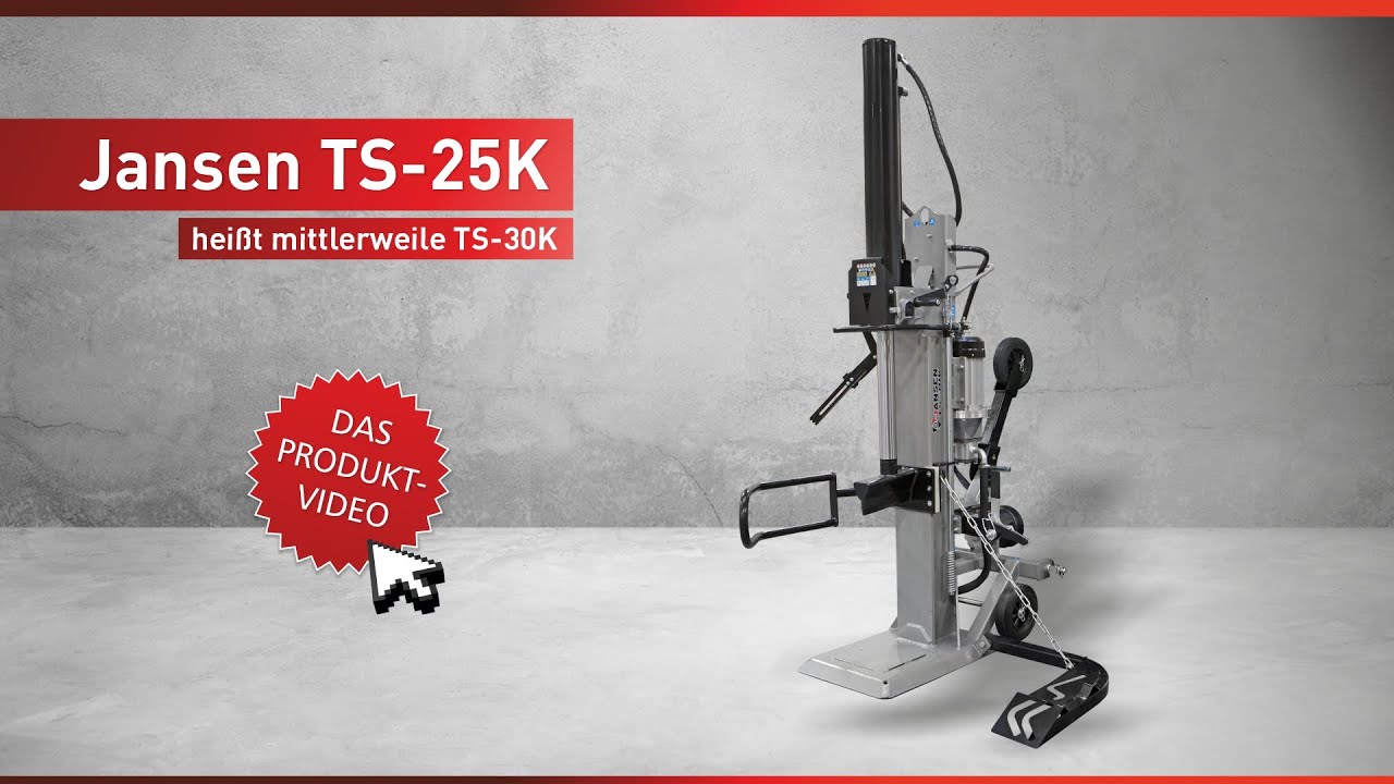 Holzspalter Jansen TS-25K, 25 t Kombi (Zapfwelle+Elektro), Stammheber
