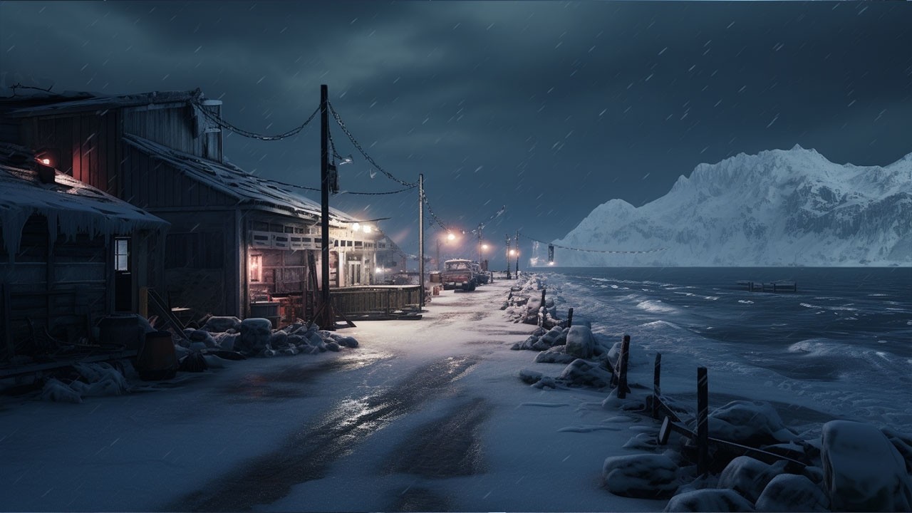 Snowstorm hits fishing village | Howling wind and falling snow help you relax and sleep soundly