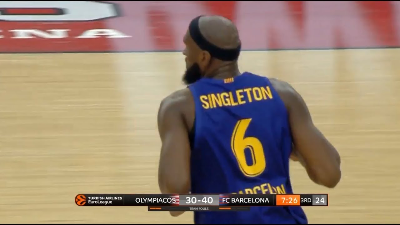 Chris Singleton highlights (Olympiacos-Barcelona: 55-76)