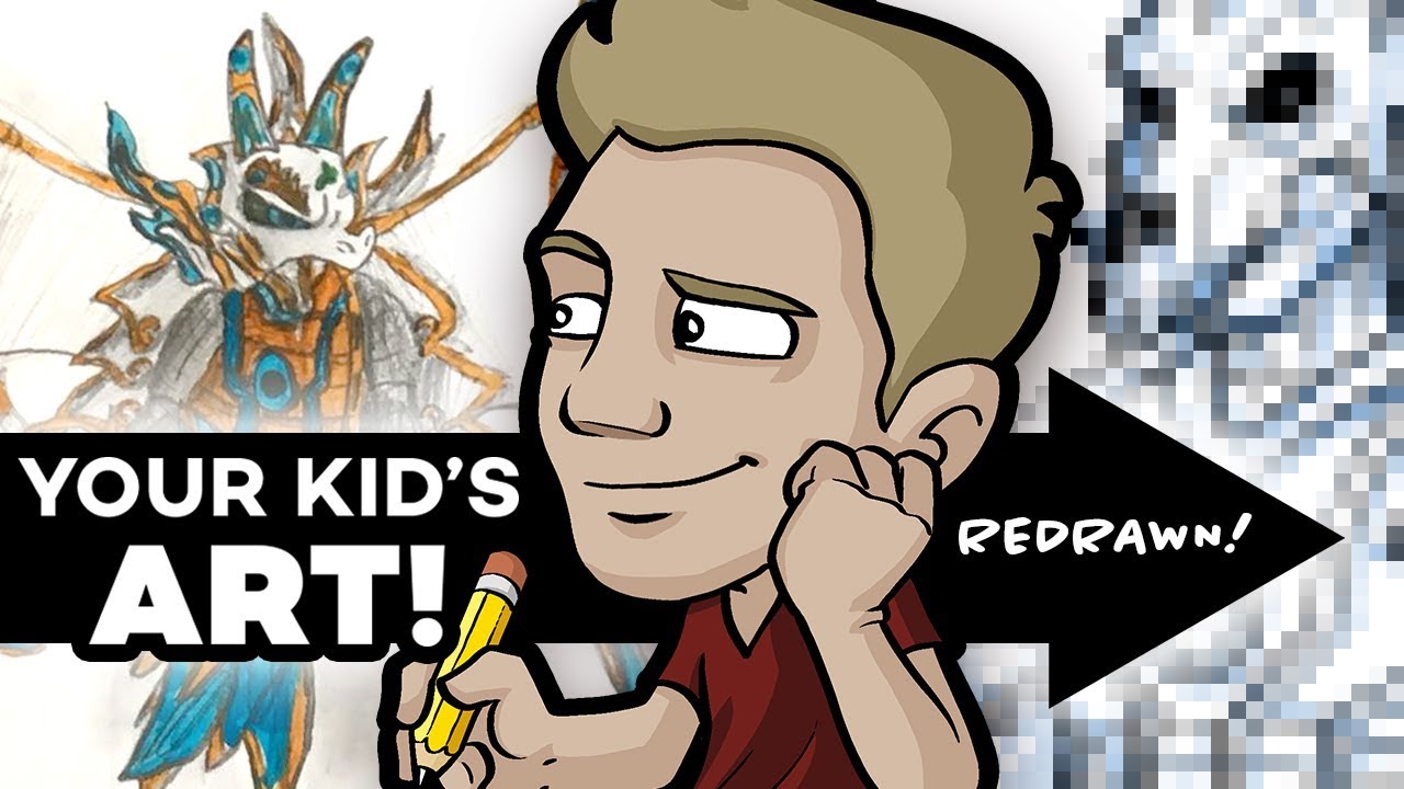 YOUR KID'S ART Drawn by a PROFESSIONAL ARTIST!