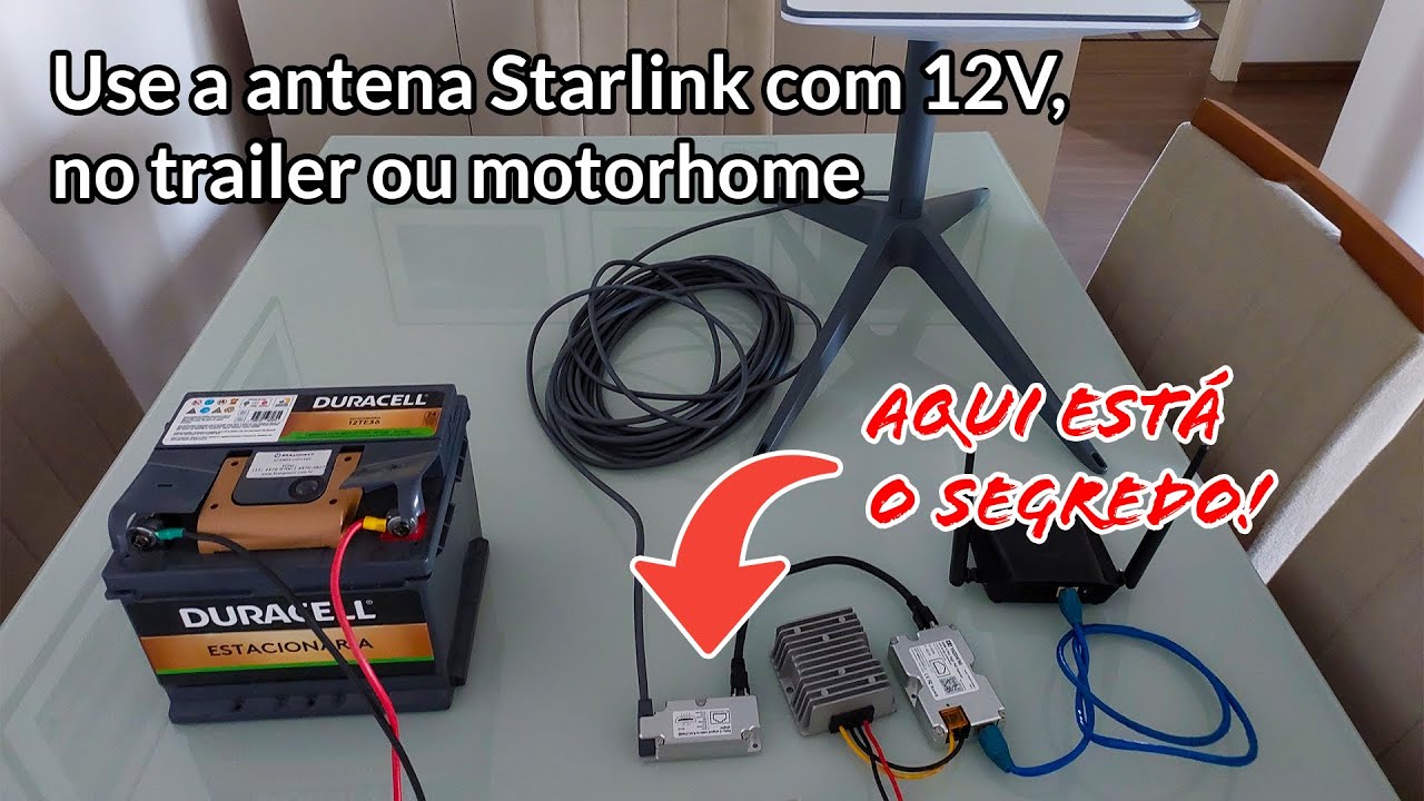 Starlink (2ª geração)  em 12V sem cortar cabos ou caixa