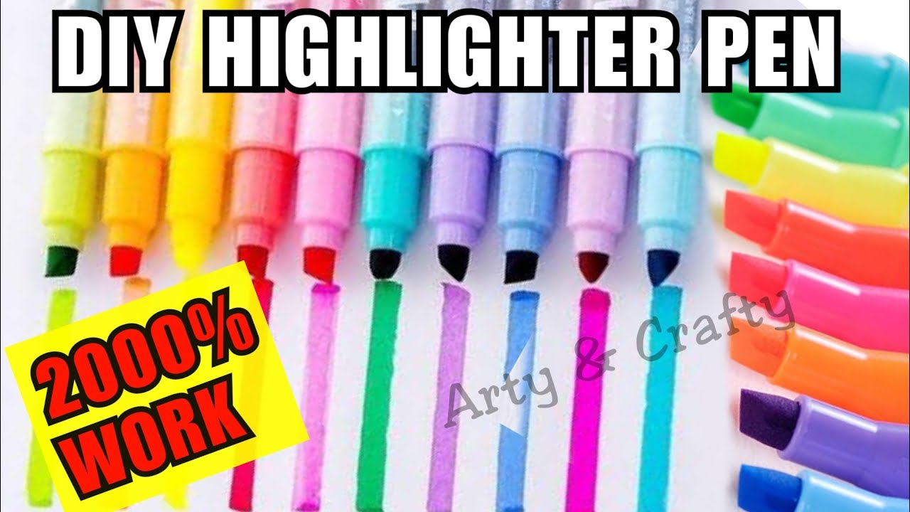 Homemade highlighter pen|Homemade pen|How to make highlighter pen at home|Diy highlighter pen|Diy
