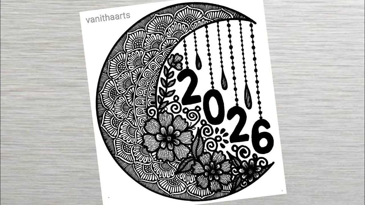 Happy New Year 2026 Mandala Art | How to draw mandala for beginners #happynewyear #vanithaarts