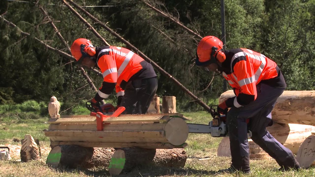 Se när Fredrik Karlsson vinner SM i Champs of Logging