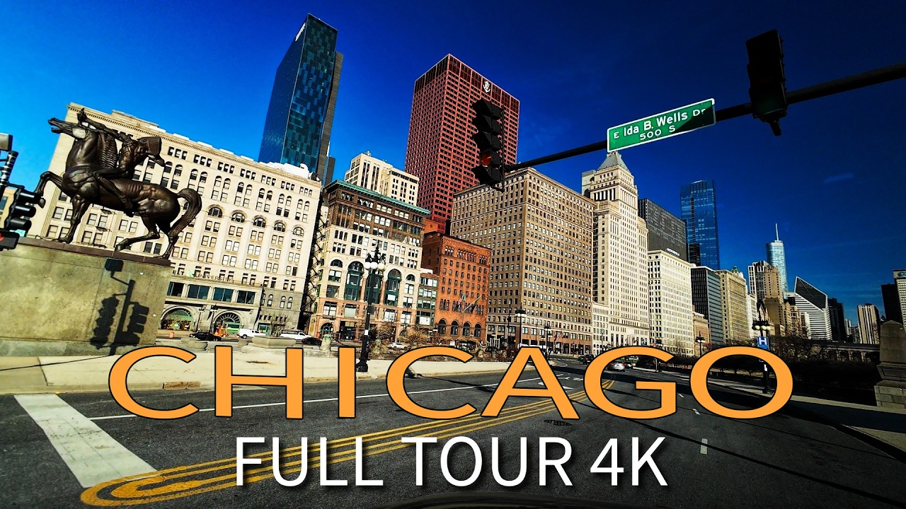 4K 50fps 🚗 Chicago Downtown to Northern Suburbs & O'Hare: Immersive Real-Time Drive
