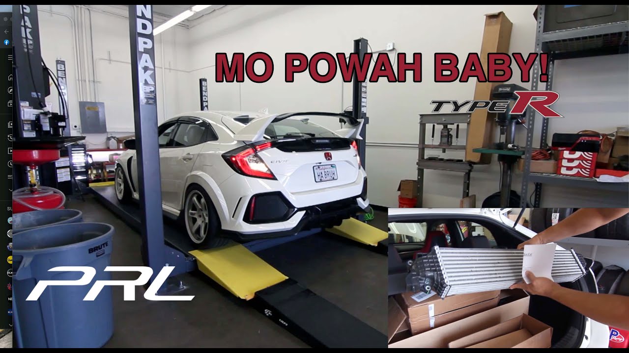 The CTR Gets More Power! PRL FMIC Downpipe frontpipe + chargepipe, hondata flashpro tune Fk8 type R