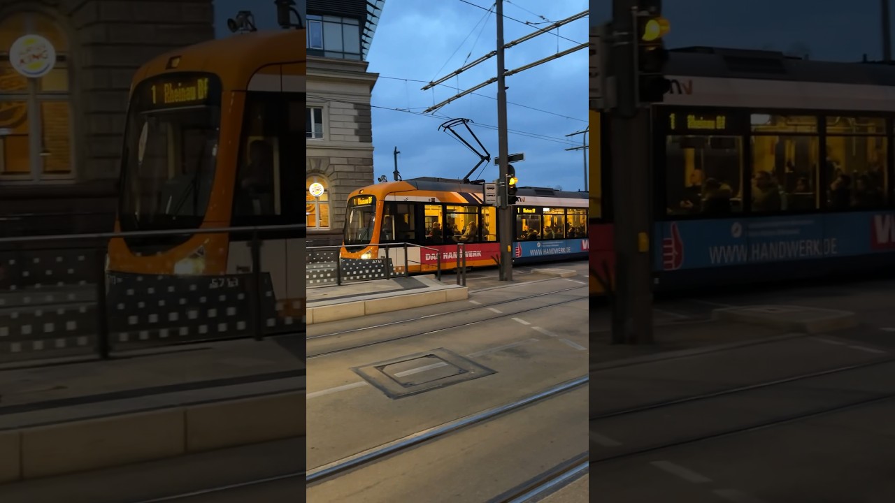 Stra&szlig;enbahn Mannheim/Ludwigshafen Tram 5713 Typ RNV8ER Bombardier Variobahn des #rnv #tramspotting