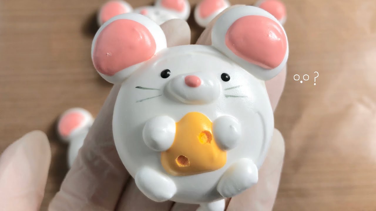 🧀🐭미니오븐 치즈 품고 있는 흰색 쥐 캐릭터 머랭쿠키 만들기🐭🧀 White Mouse with Cheese Meringue Cookies Using Mini Oven