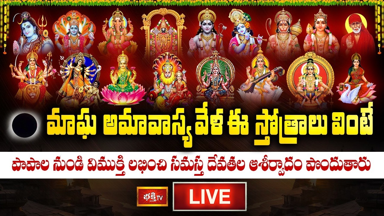 LIVE:మాఘ అమావాస్య వేళ ఈ స్తోత్రాలు వింటే పాపాల నుండి విముక్తి లభించి సమస్త దేవతల ఆశీర్వాదం పొందుతారు
