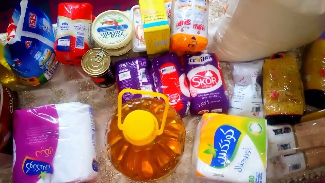 مشتريات من مواد غذائية الشهر مع مناظر الورد،🌹👍