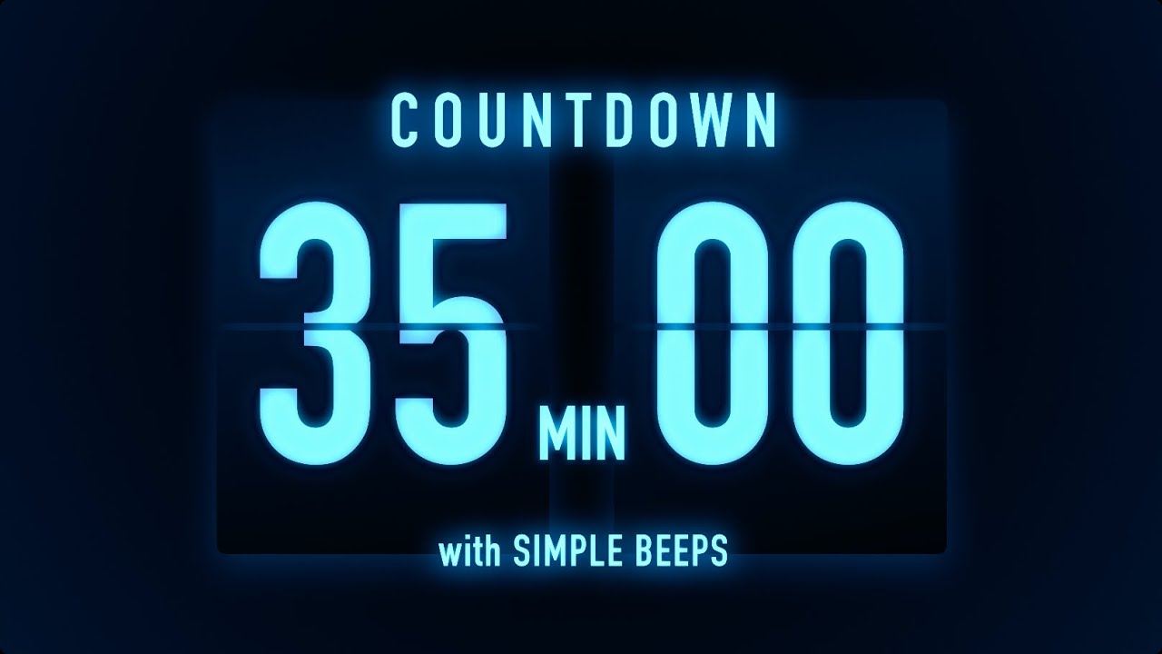 35 Minutes Countdown Timer 🔵 Flip Clock with Simple Beeps