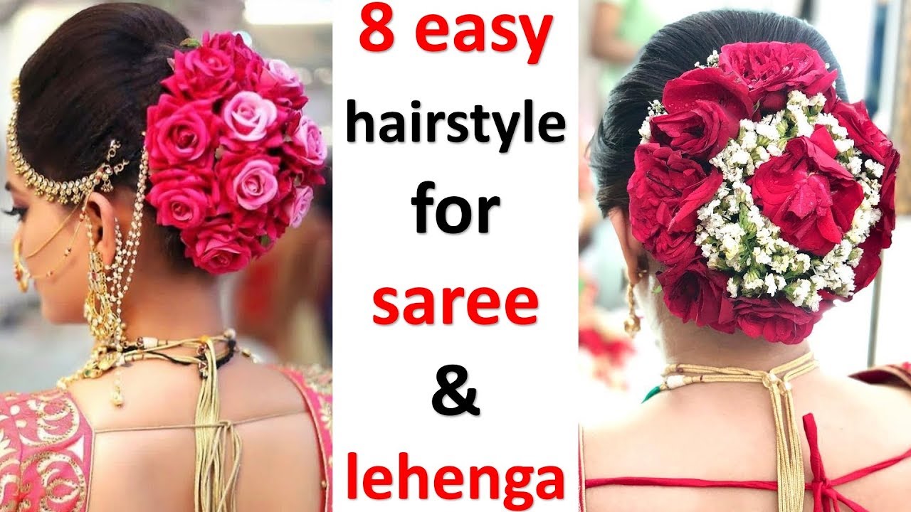 8 easy hairstyle for saree & lehenga || bridal hairstyle || wedding hairstyles || new hairstyle