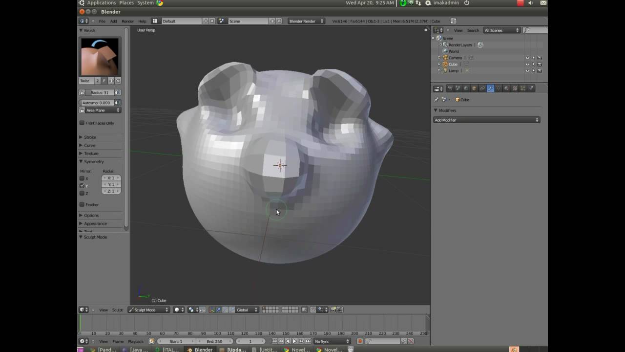 Sculpting in Blender 2.59 (Part 1)