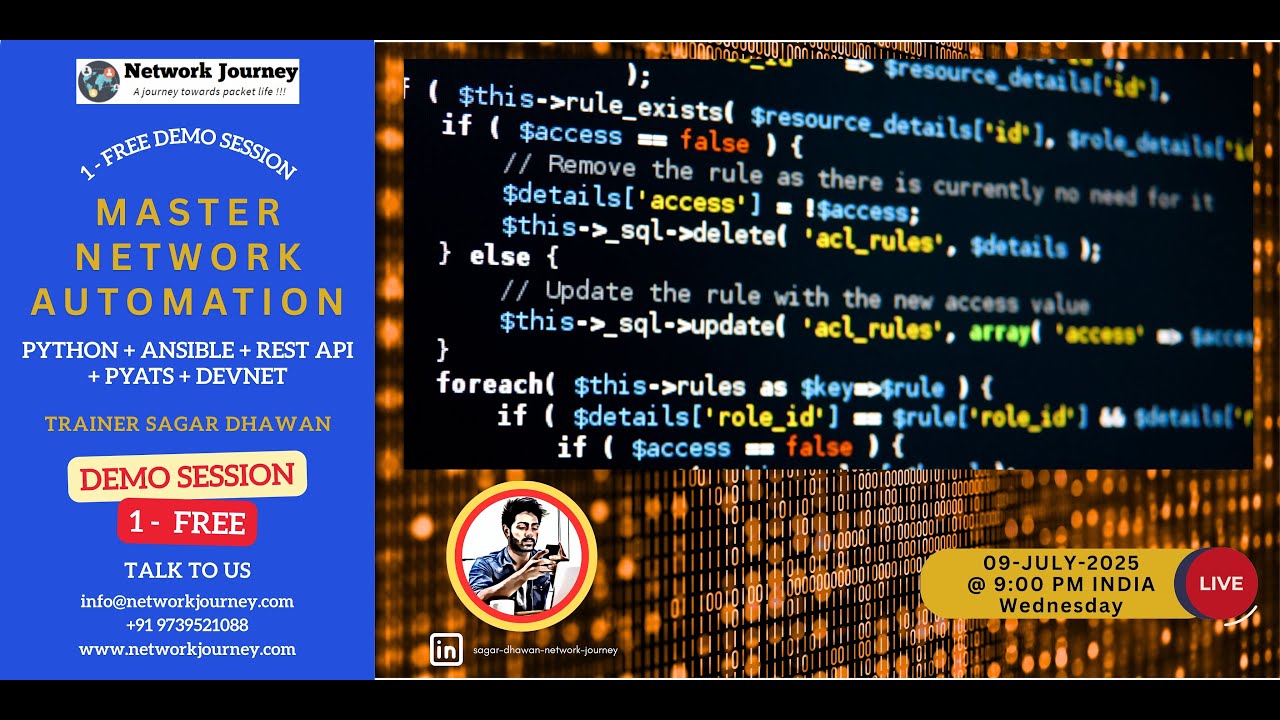 🔥Master Python Network Automation, Ansible, REST API & Cisco DevNet [Admission Started] 12-July-2025