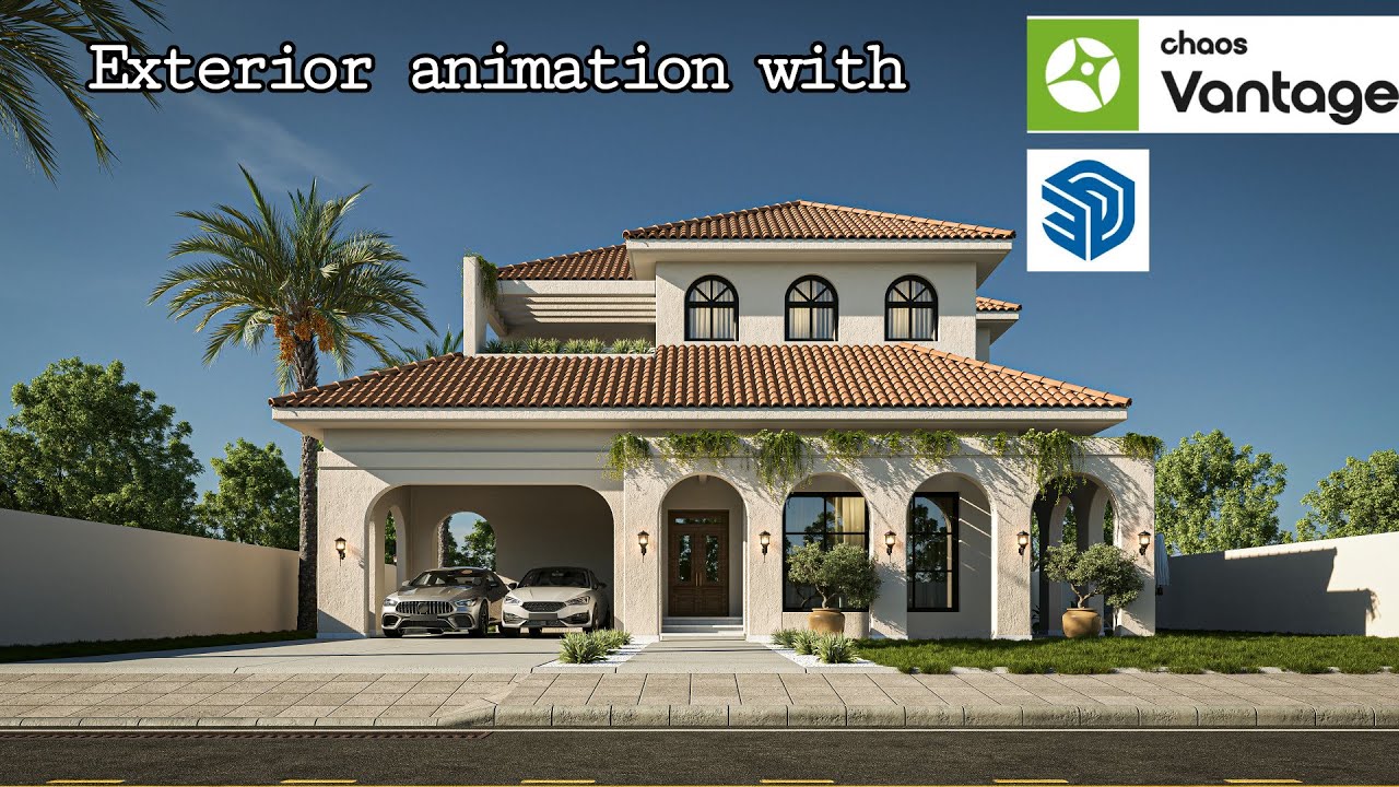 Exterior animation using sketchup and chaos vantage.
