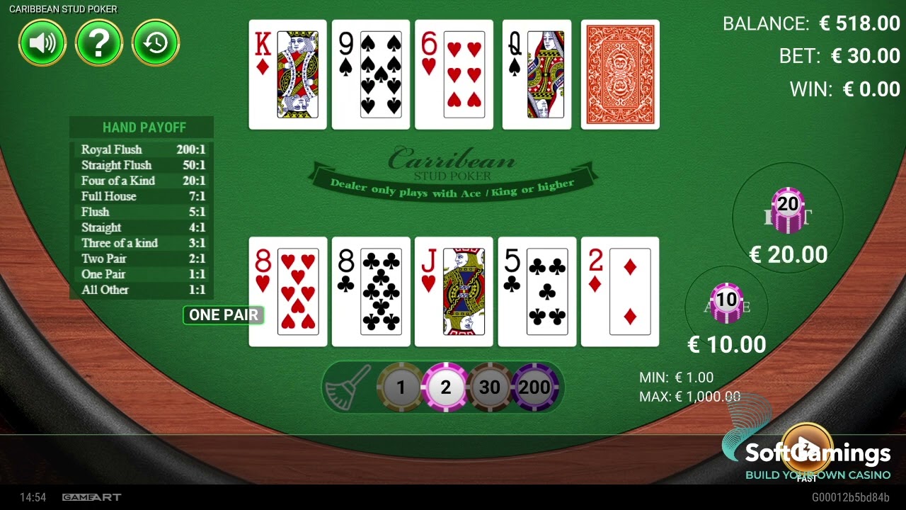 GameArt - Caribbean Stud Poker - Gameplay Demo