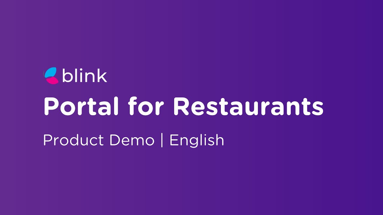 Blink Portal for Restaurants | Product Demo | English