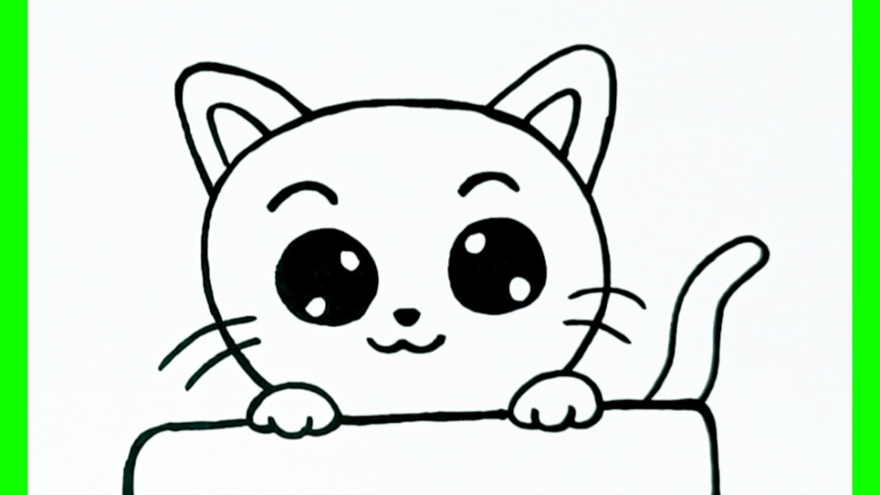 Cute Cat Drawing for Kids 🐱 | How to Draw a Cat Step by Step Easily