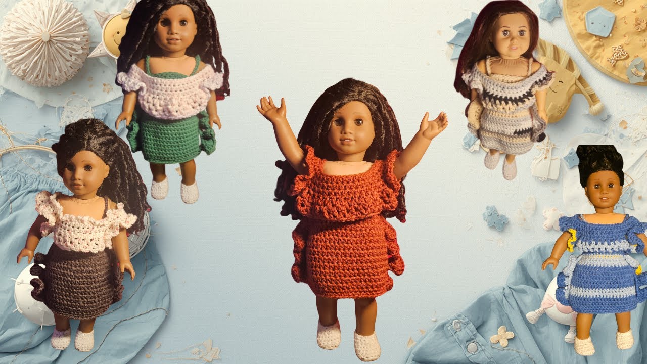 Crochet Doll Dress Pattern 18 inch Dolls