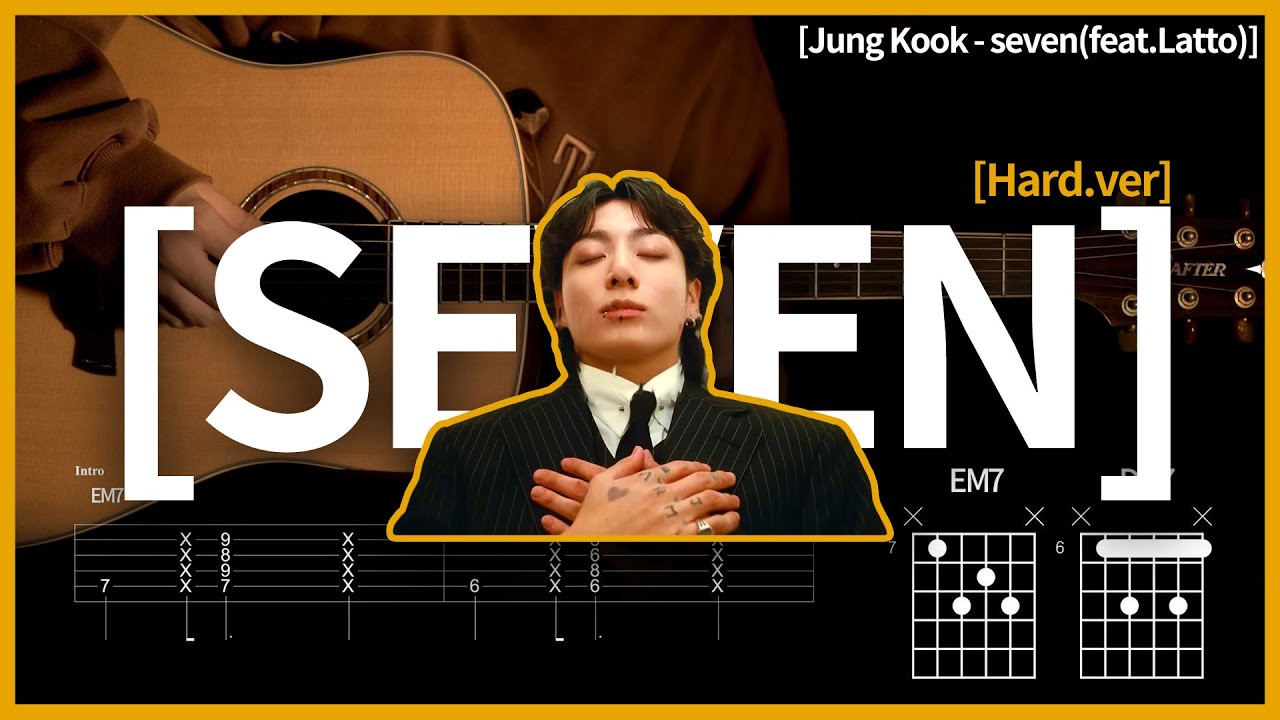 221.정국(Jung Kook) - seven(feat.Latto)[Hard.ver]【★★★★☆】 기타 | Guitar tutorial |ギター 弾いてみた 【TAB譜】