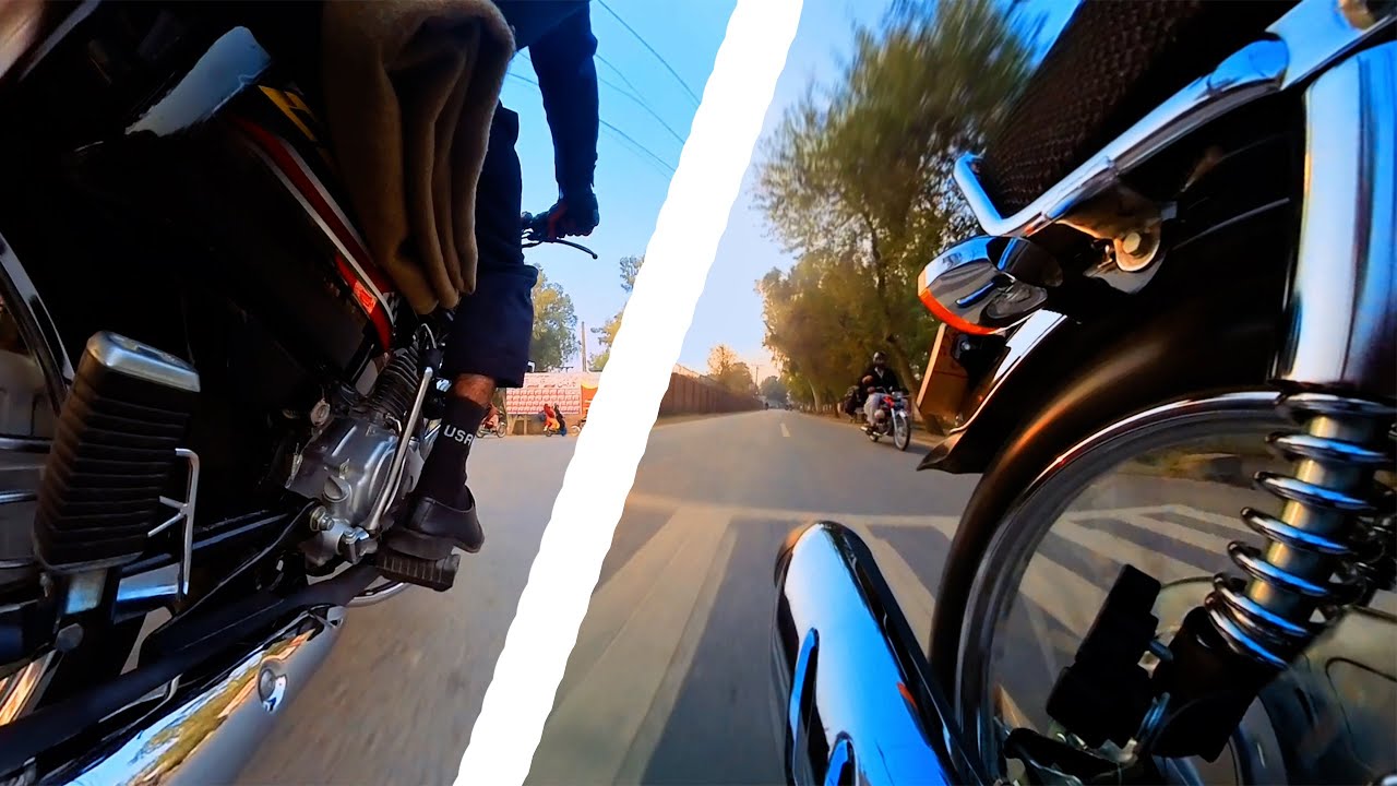 POV: Full CG 125 Ride Low Angle Back and Forth
