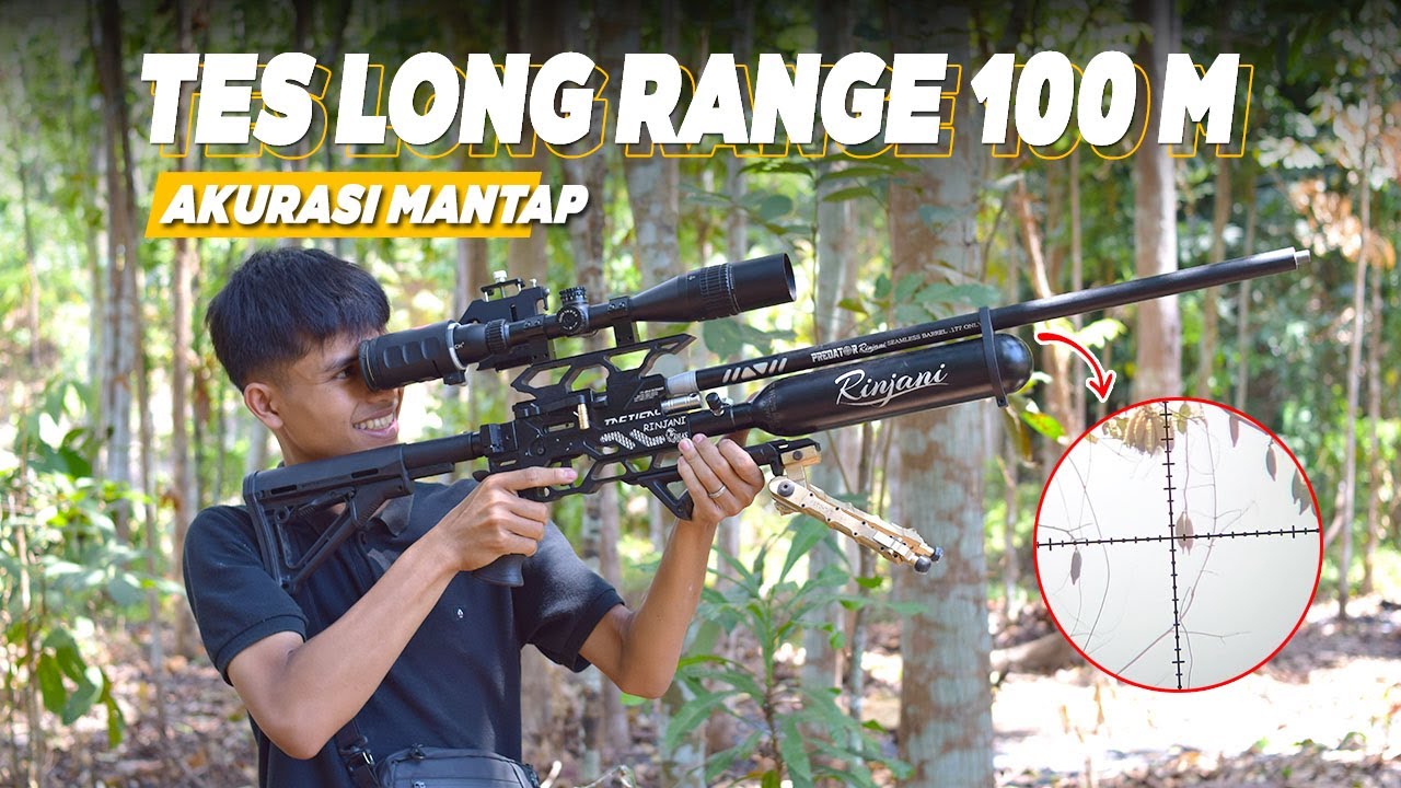 TES 100 METER PCP PREDATOR RINJANI AKURASI MANTAP | HARGA SENAPAN ANGIN TERBAIK 2024