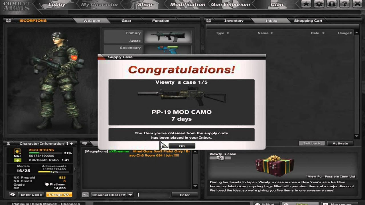 iSCORPIONS Combat Arms 5 x Viewty s Cases Opening + Grade up to Platinium