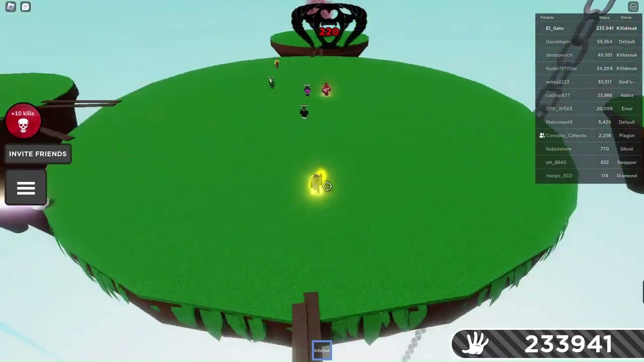 Got 250 kills in a normal server [Roblox Slap Battles]